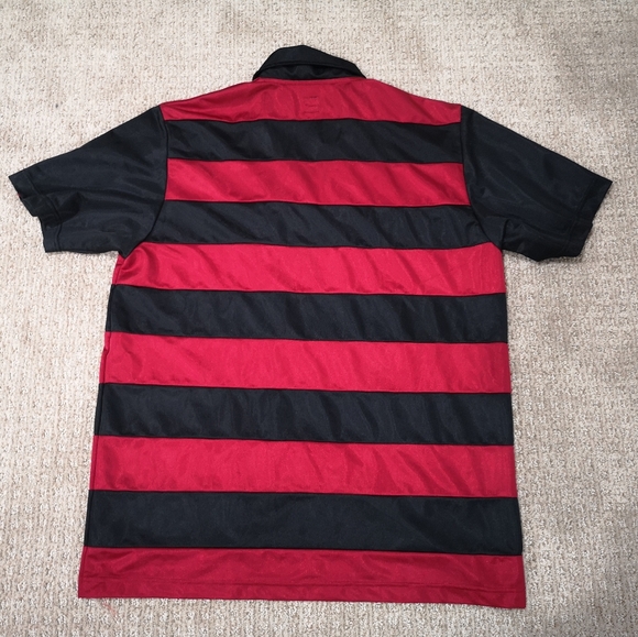 Vintage Adidas Trefoil Short Sleeve Red/ Black Str - Picture 2 of 6